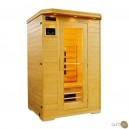 Sauna infrarouge d'une personne à radiant en céramique et en bois hemlock