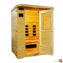 Sauna infrarouge de trois personnes à radiant en céramique et en bois hemlock